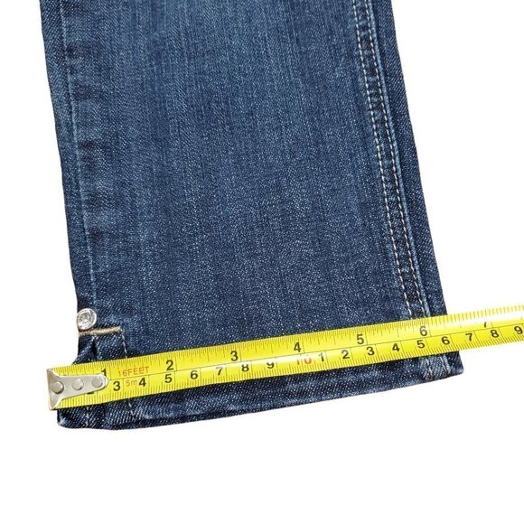 Grace in LA USA Capri Jeans Womens Blue Denim Rhinestone Flap Pockets Size 3 - Picture 7 of 7